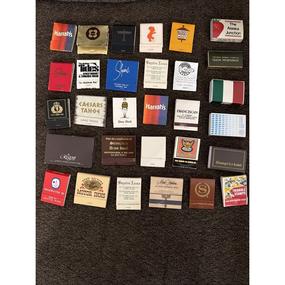 Lot of 30 Vintage 60s 70s Matchbooks Restaurants,‎ Casinos, Art, Hotels, Travel